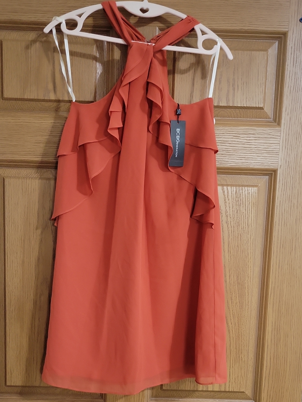 BCBGeneration Ruffle Dress in Chili